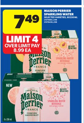 MAISON PERRIER SPARKLING WATER, 8X330 ML