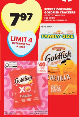 PEPPERIDGE FARM GOLDFISH CRACKERS, 560-750 G