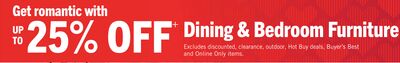 Get romantic with UP TO 25% OFF Dining & Bedroom Furniture