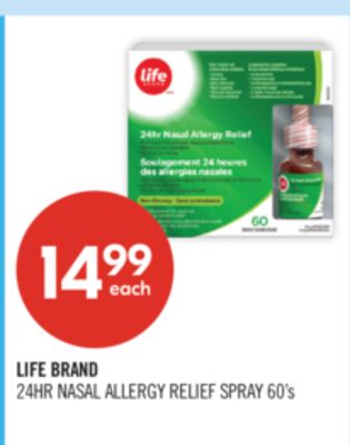 LIFE BRAND 24HR NASAL ALLERGY RELIEF SPRAY