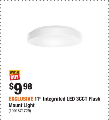EXCLUSIVE 11" Integrated LED 3CCT Flush Mount Light
