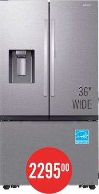 Samsung 36" 31 Cu. Ft. Full Depth French-Door Refrigerator - Stainless Steel - RF32CG5400SRAA