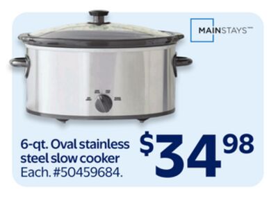 6-qt. Oval stainless steel slow cooker