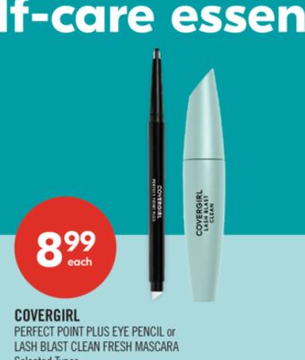 COVERGIRL PERFECT POINT PLUS EYE PENCIL or LASH BLAST CLEAN FRESH MASCARA