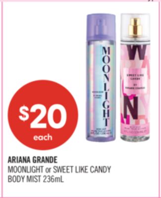 ARIANA GRANDE MOONLIGHT or SWEET LIKE CANDY BODY MIST