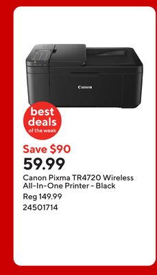 Canon Pixma TR4720 Wireless All-In-One Printer - Black