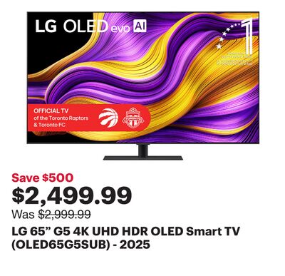 LG 65" G5 4K UHD HDR OLED Smart TV (OLED65G5SUB) - 2025