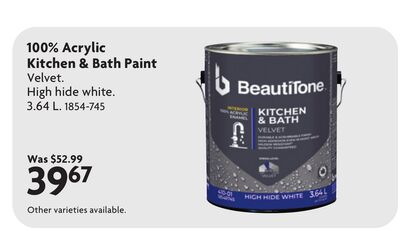 100% Acrylic Kitchen & Bath Paint