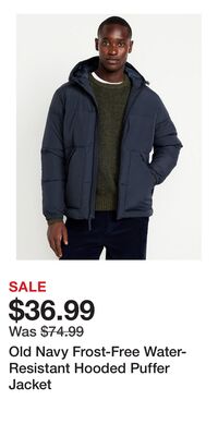 Old Navy Frost-Free Water-Resistant Hooded Puffer Jacket
