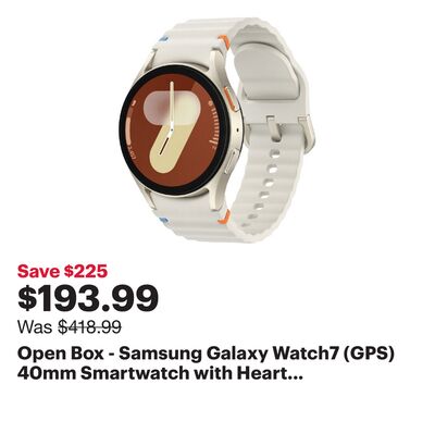 Open Box - Samsung Galaxy Watch7 (GPS) 40mm Smartwatch with Heart Rate Monitor - Cream