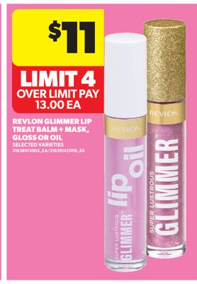 REVLON GLIMMER LIP TREAT BALM + MASK, GLOSS OR OIL