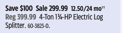 4-Ton 13⁄4-HP Electric Log Splitter