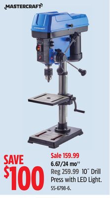 Mastercraft 10" Drill Press with LED Light