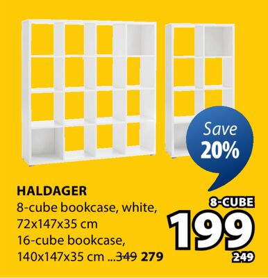 HALDAGER 8-cube bookcase