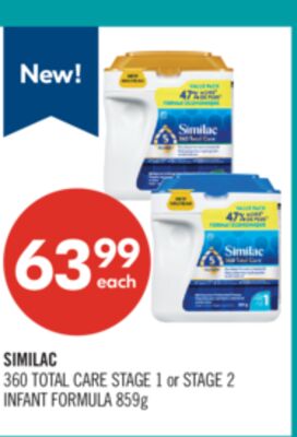 SIMILAC 360 TOTAL CARE STAGE 1 or STAGE 2 INFANT FORMULA 859g