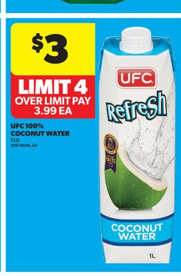 UFC 100% COCONUT WATER, 1 LG