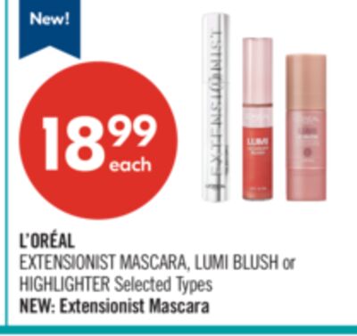 L'ORÉAL EXTENSIONIST MASCARA, LUMI BLUSH or HIGHLIGHTER