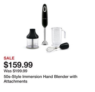 50s-Style Immersion Hand Blender with Attachments