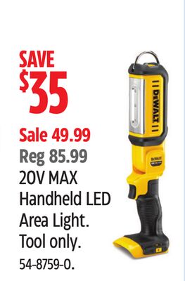 DEWALT 20V MAX Handheld LED Area Light. Tool only