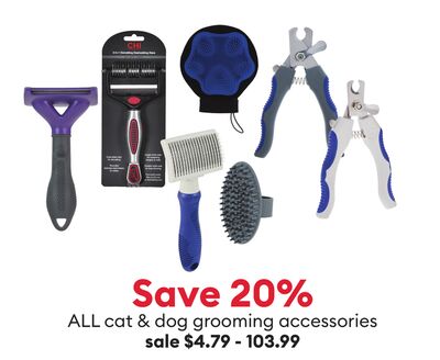 Save 20% ALL cat & dog grooming accessories