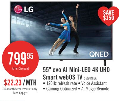 LG 55" QNED85 evo AI Mini-LED 4K UHD Smart webOS TV (55QNED85AUA.ACC) - 2025 Model