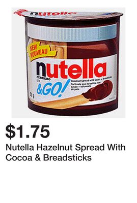 Nutella Hazelnut Spread With Cocoa & Breadsticks