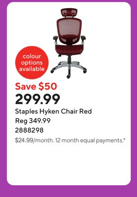Staples Hyken Chair Red