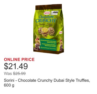 Sorini - Chocolate Crunchy Dubai Style Truffles, 600 g