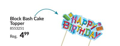 Block Bash Cake Topper, for Birthday Party