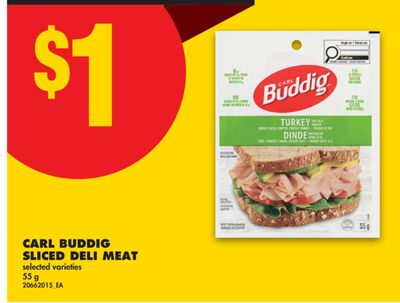 CARL BUDDIG SLICED DELI MEAT, 55 g