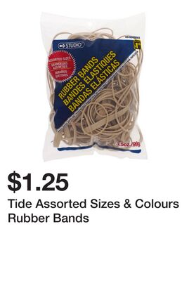 Tide Assorted Sizes & Colours Rubber Bands