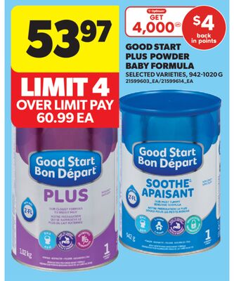 GOOD START PLUS POWDER BABY FORMULA, 942-1020 G