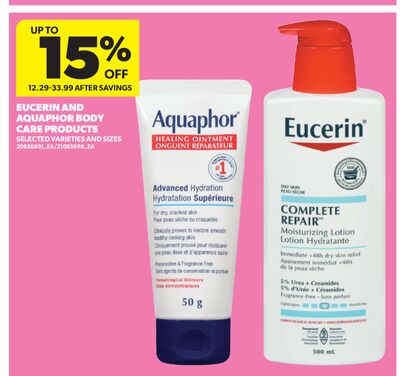 EUCERIN AND AQUAPHOR BODY CARE PRODUCTS