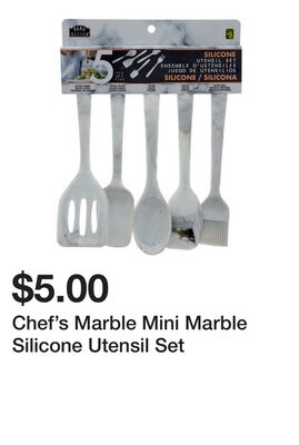 Chef's Marble Mini Marble Silicone Utensil Set