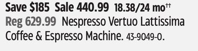 Nespresso Vertuo Lattissima Coffee & Espresso Machine.