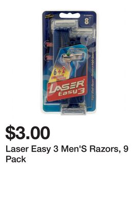 Laser Easy 3 Men'S Razors, 9 Pack