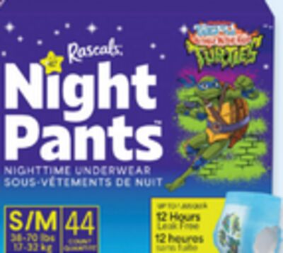 Rascals Night Pants nighttime underwear 44s