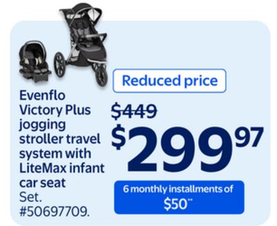 Evenflo Victory Plus jogging stroller travel system with LiteMax infant car seat