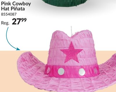 Pink Cowboy Hat Pinata for Parties/Holiday Celebrations, 16-in