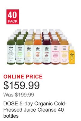 DOSE 5-day Organic Cold-Pressed Juice Cleanse 40 bottles