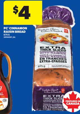 PC® CINNAMON RAISIN BREAD, 675 g