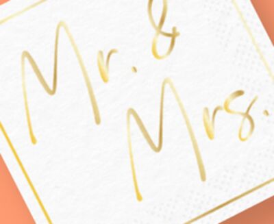 Mr. and Mrs.' Cocktail Napkins, 20-pk