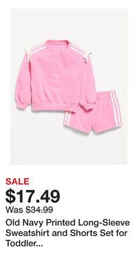 Old Navy Printed Long-Sleeve Sweatshirt and Shorts Set for Toddler Girls