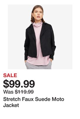 Stretch Faux Suede Moto Jacket