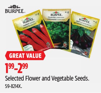 Selected Flower and Vegetable Seeds