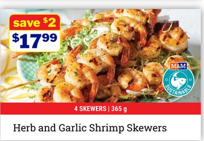 Herb and Garlic Shrimp Skewers