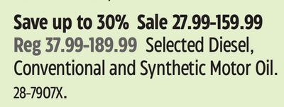 Motomaster Selected Diesel, Conventional and Synthetic Motor Oil