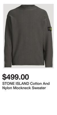 STONE ISLAND Cotton And Nylon Mockneck Sweater