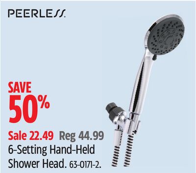 Peerless® 6-Setting Hand-Held Shower Head