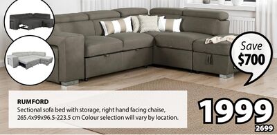 RUMFORD Sectional sofa bed